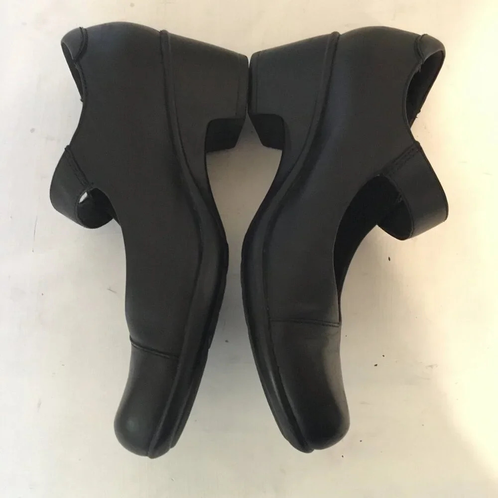 Clarks Hope Henley Black Leather Mary Jane 7.5 M Comfort Shoes Academia Work - Picture 5 of 14